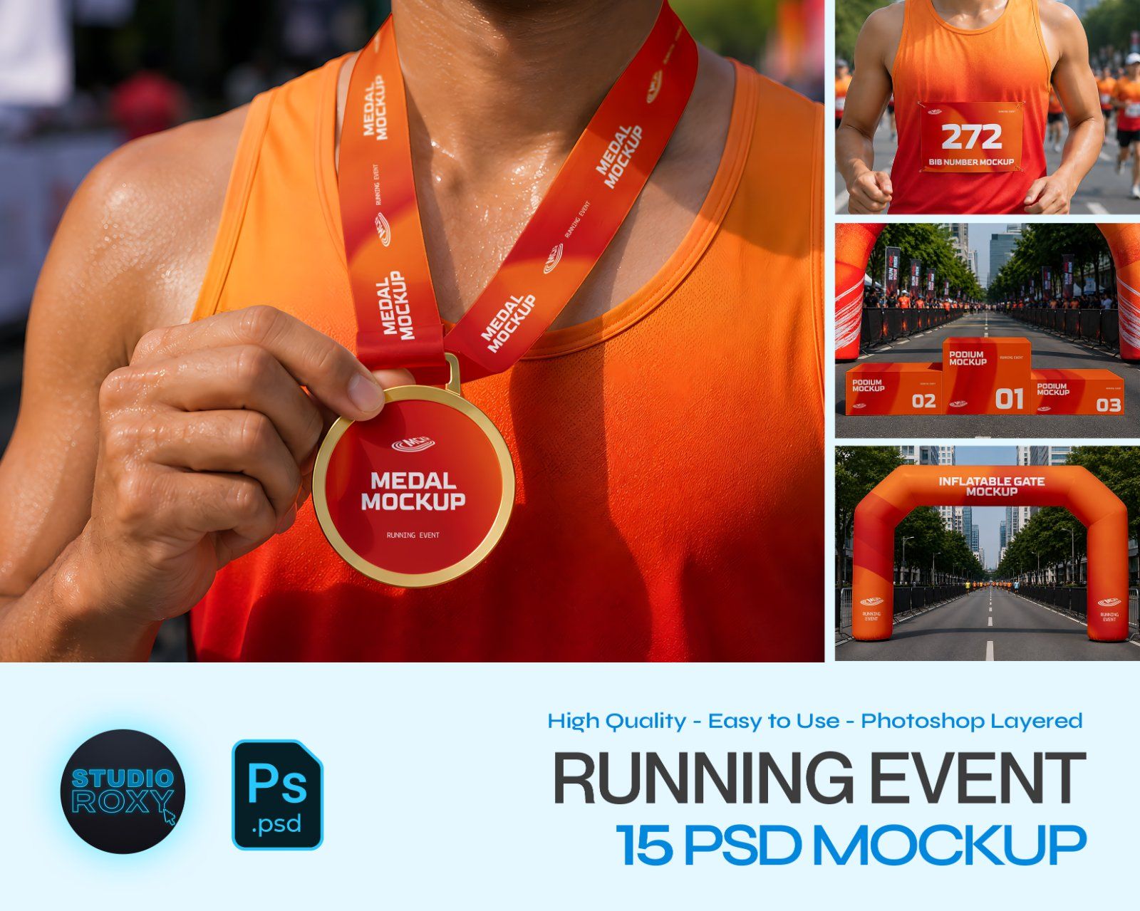 Running Event Branding Mockup Bundle - 15 PSD Templates  Marathon & Sports Event — image 1