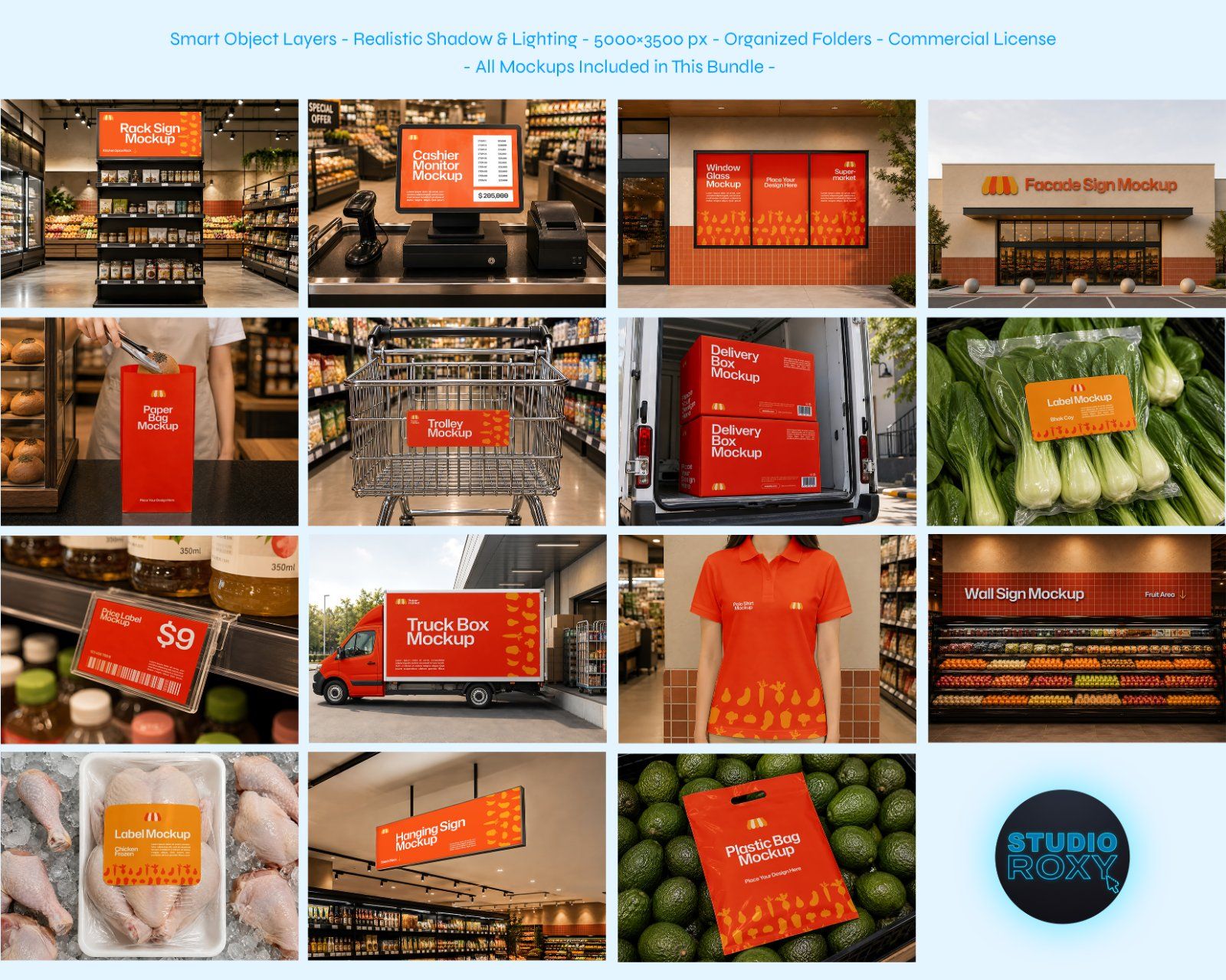Supermarket Branding Mockup Bundle - 15 PSD Templates  Grocery Store & Retail Store Branding — image 2