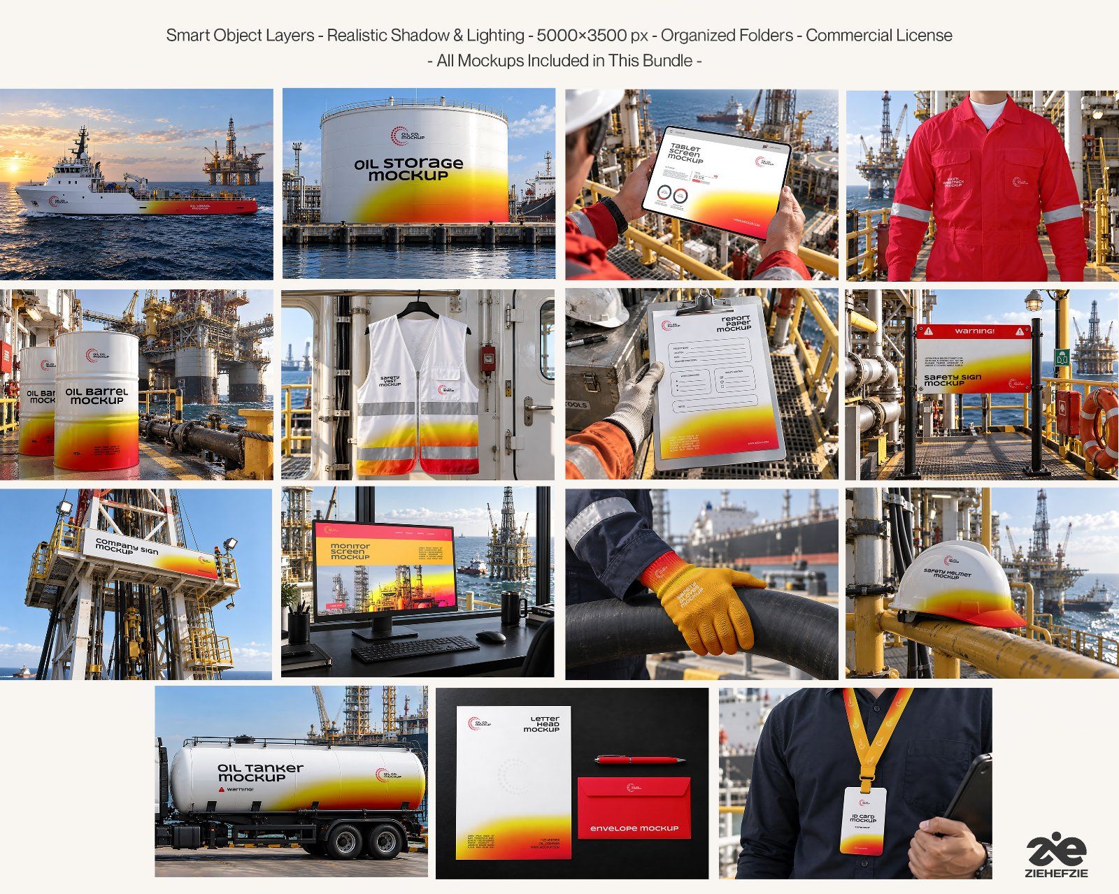 Oil and Gas Company Mockup Bundle - 15 Premium PSD Energy & Oil Industry Brand Identity — image 2