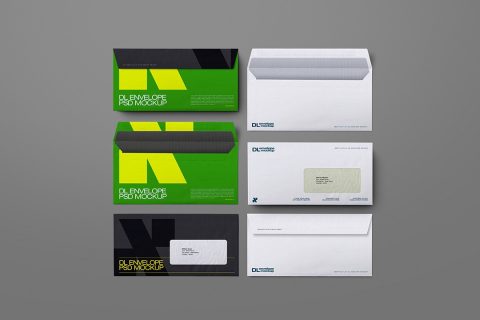 DL Envelope Mockup – Window Set (6 Objects)
