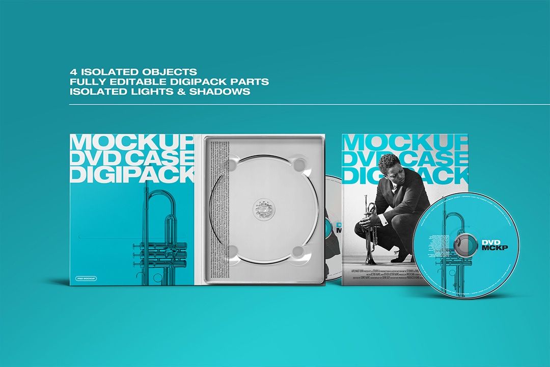 DVD Case Mockup – Digipack Set (4 Objects)