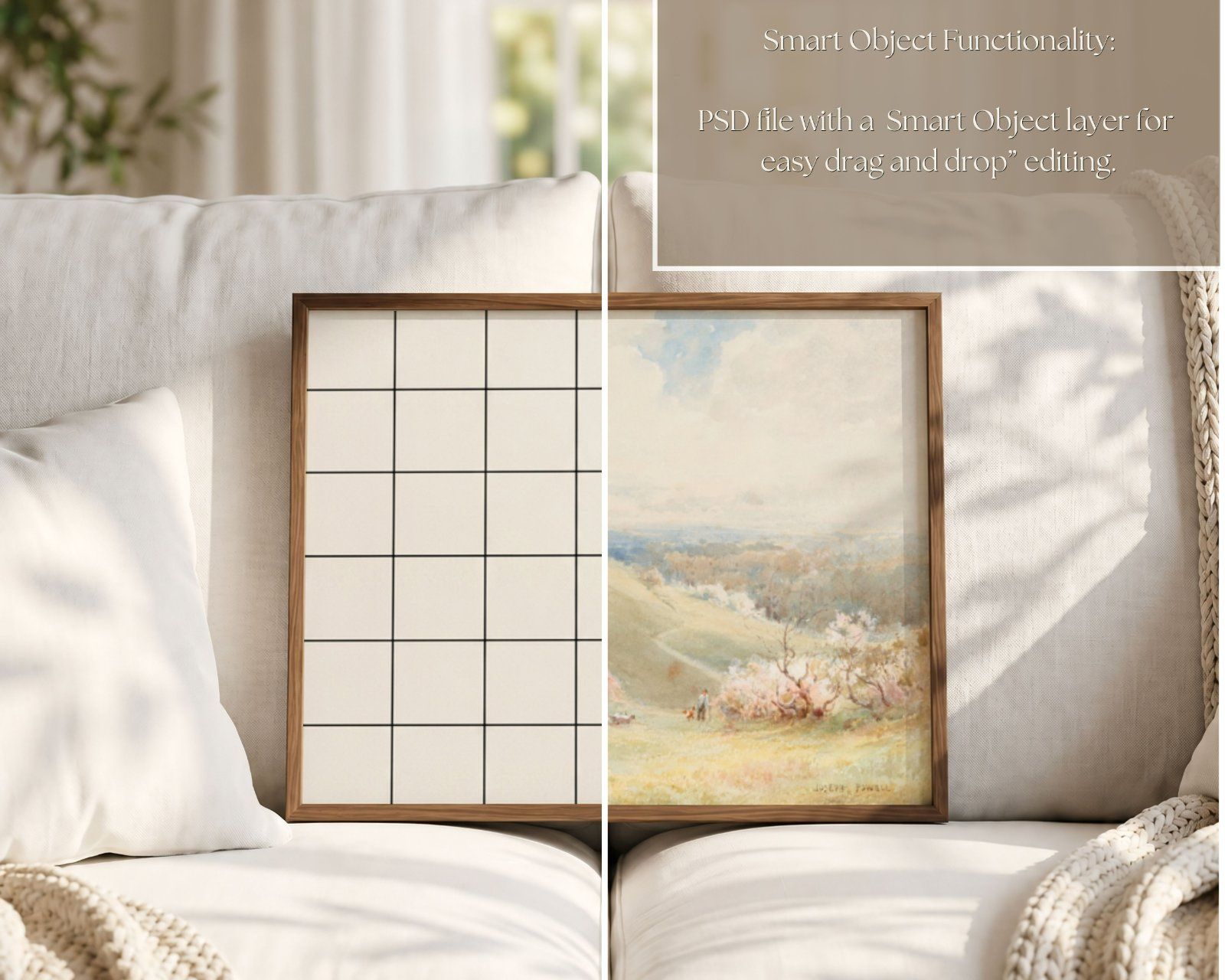 Neutral Frame Mockup PSD – 2-in-1 Interior Mockup