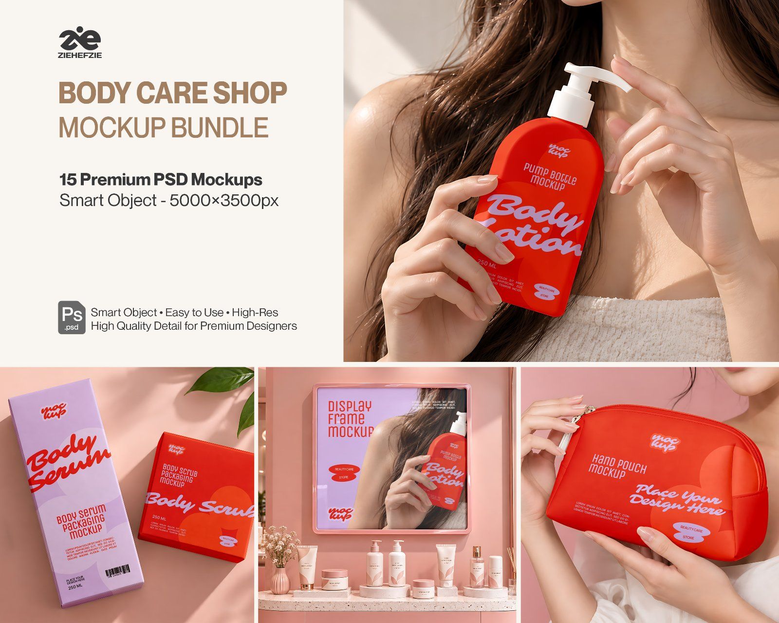 Body Care Shop Mockup Bundle - 15 Premium Cosmetic & Body Care Brand Identity Mockup Set — image 1