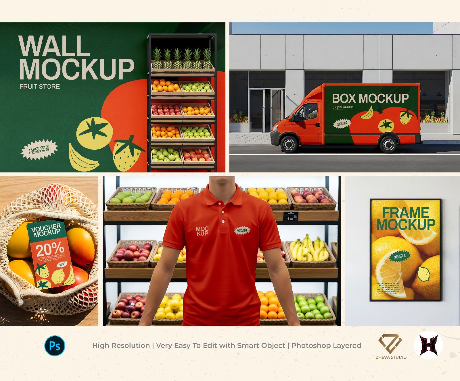 Premium Branding Fruit Market Mockup