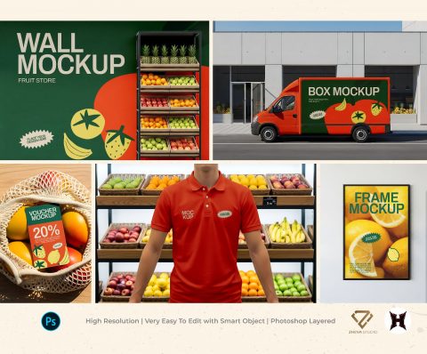 Premium Branding Fruit Market Mockup