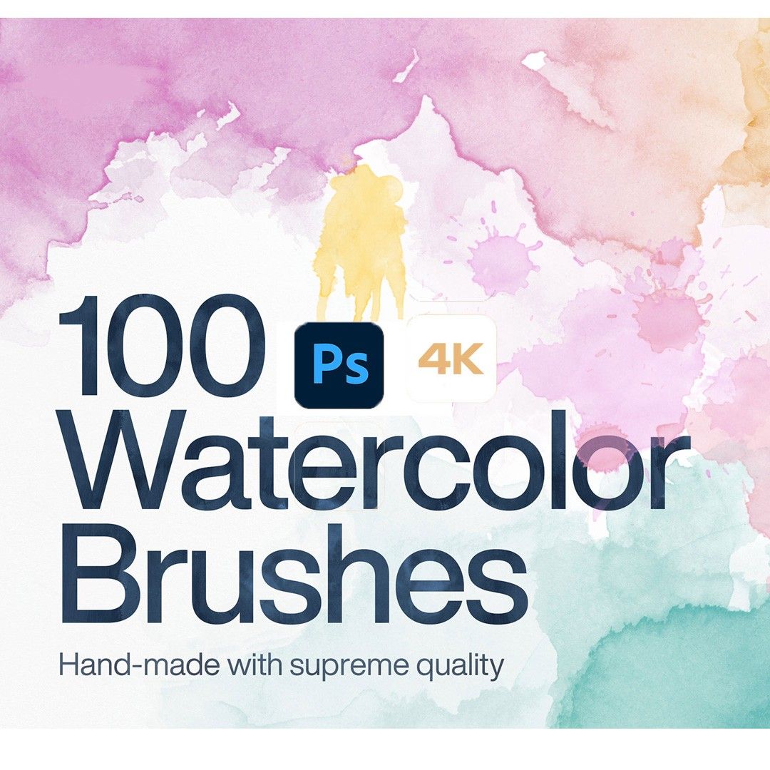 100 Realistic Watercolor Photoshop Brushes - Watercolor Brushes Download - Watercolor Photoshop