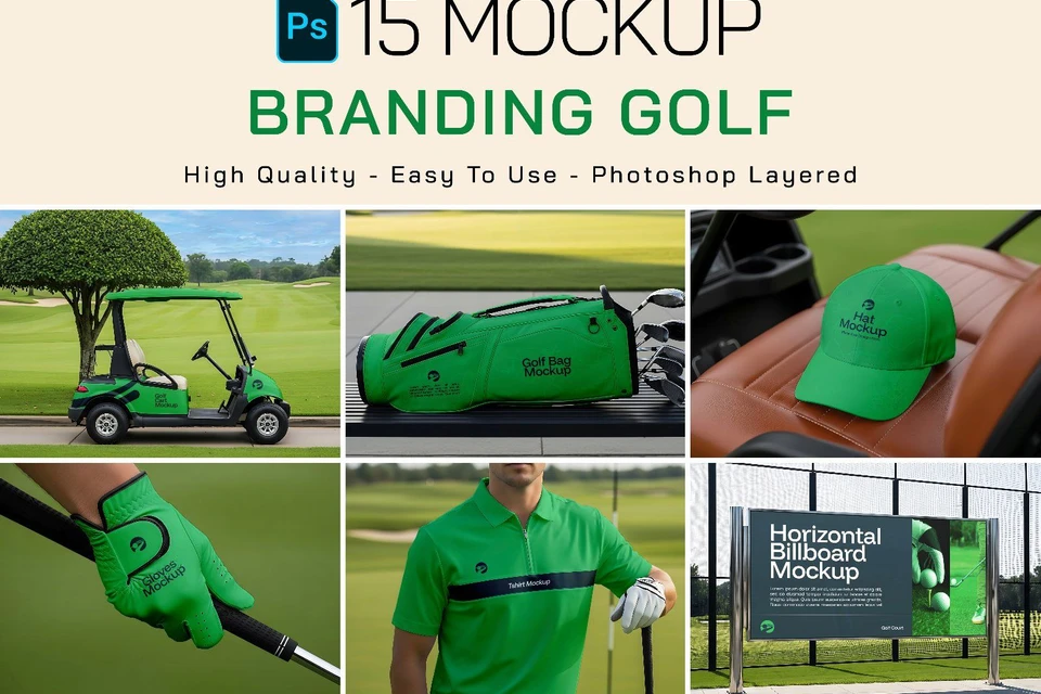 Premium Branding Green Pro Golf Mockup