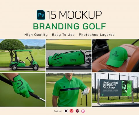 Premium Branding Green Golf Mockup