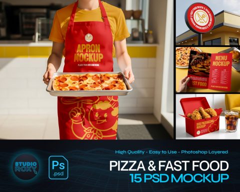 Ultimate Pizza & Fastfood Resto Branding Mockup Bundle – 15 Premium PSD Scenes for Food & Beverage I