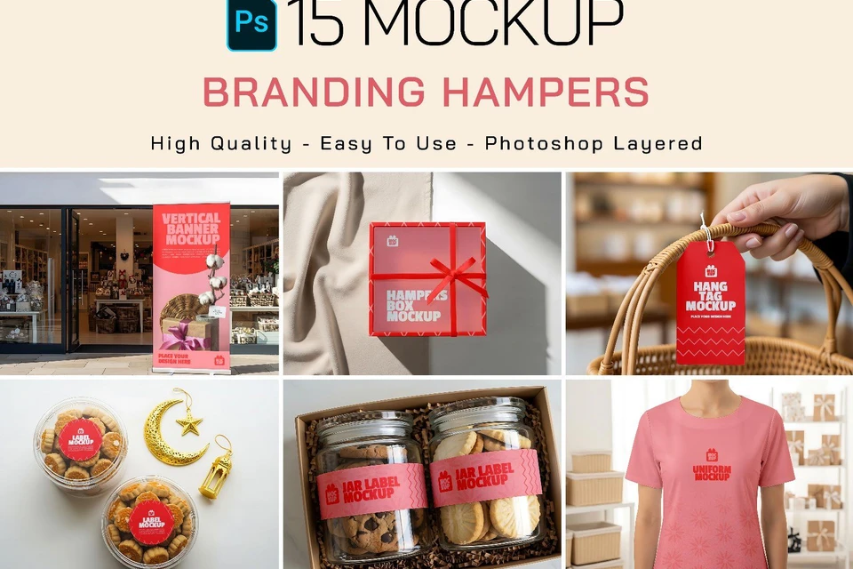 Premium Branding Hampers Store Mockup