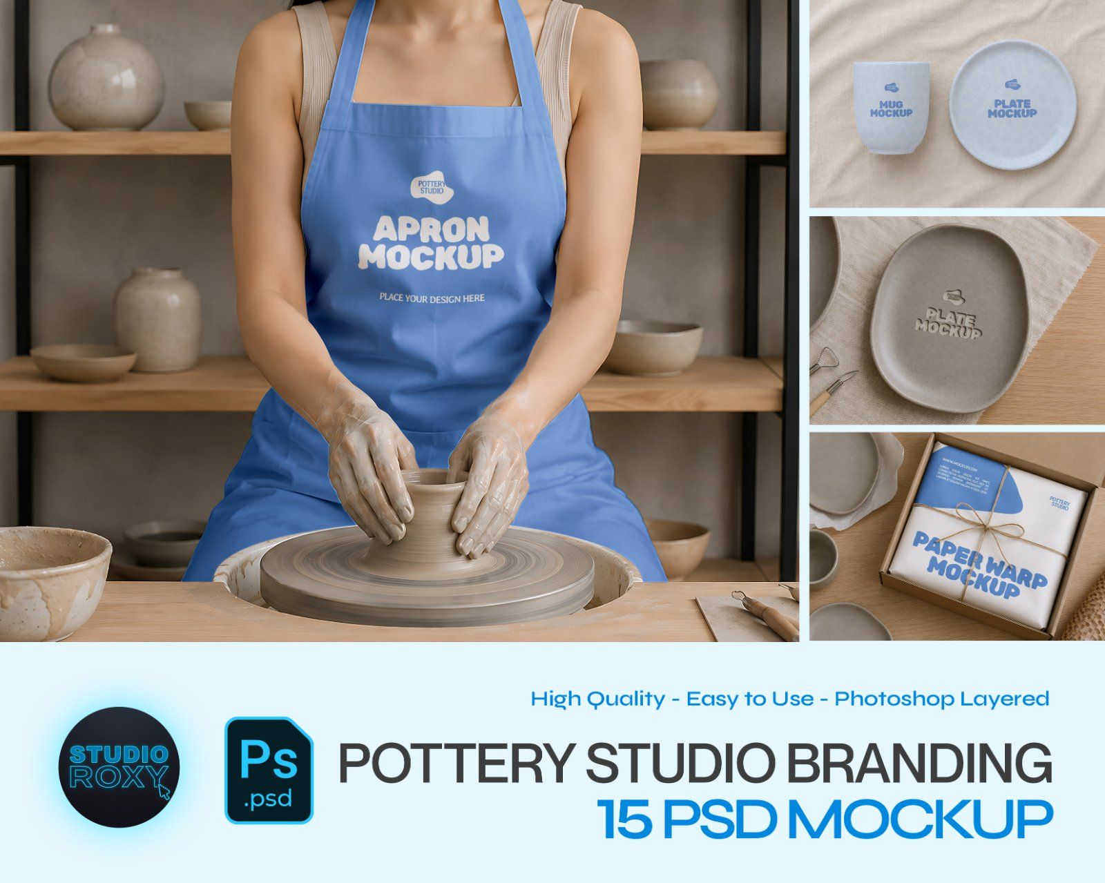 Pottery Studio Branding Mockup Bundle - 15 PSD Templates Ceramic & Pottery Studio Brand Identity Moc — image 1