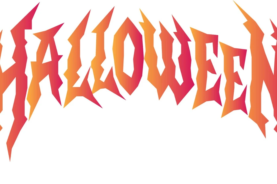 Halloween Spiky Gothic Lettering in Fiery Gradient