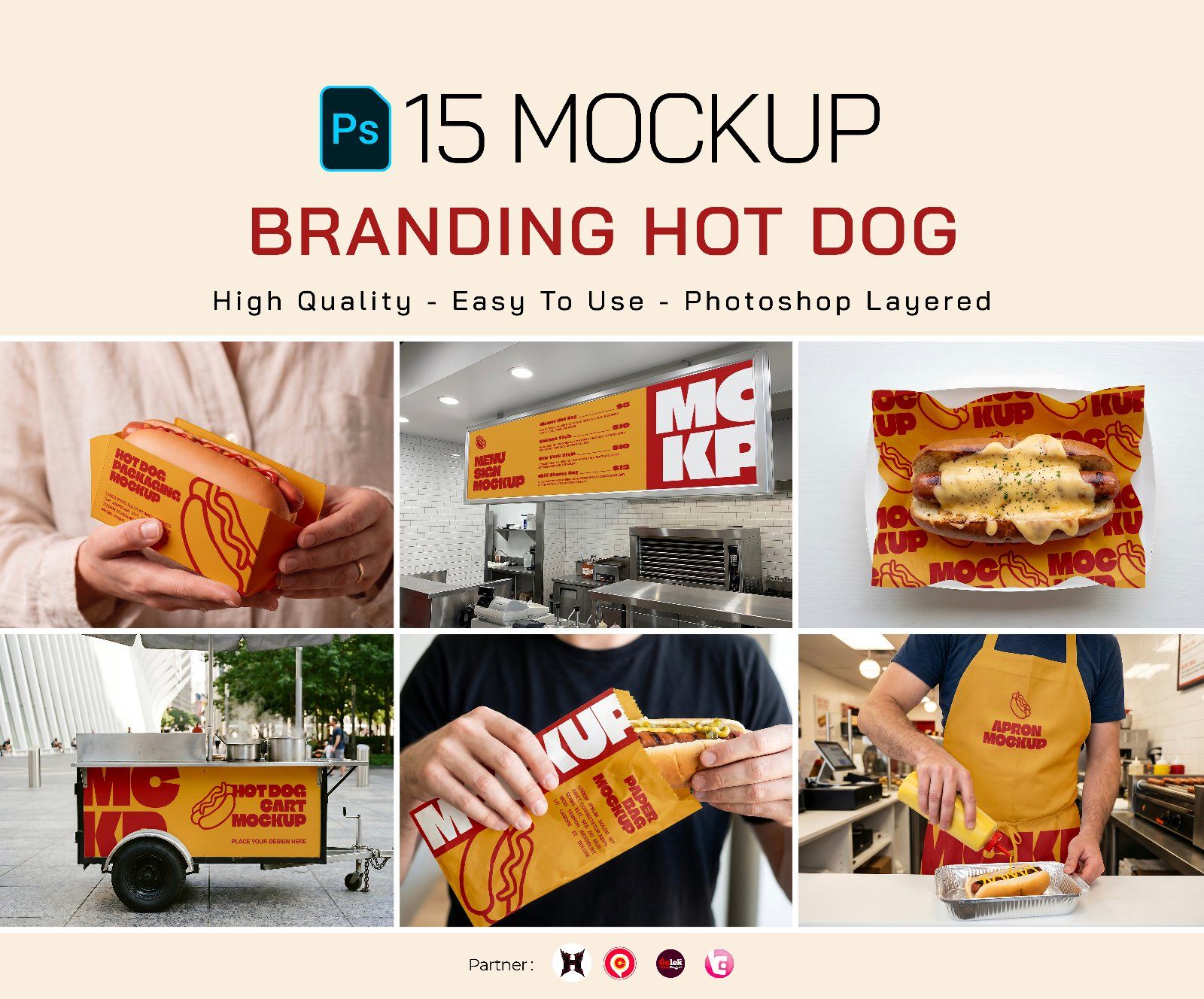 Premium Branding Hotdog Mockup