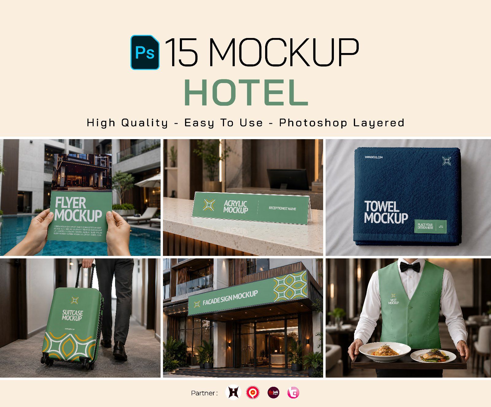 Hotel Mockup Bundle - Complete Hospitality Brand Identity PSD Mockups — image 1