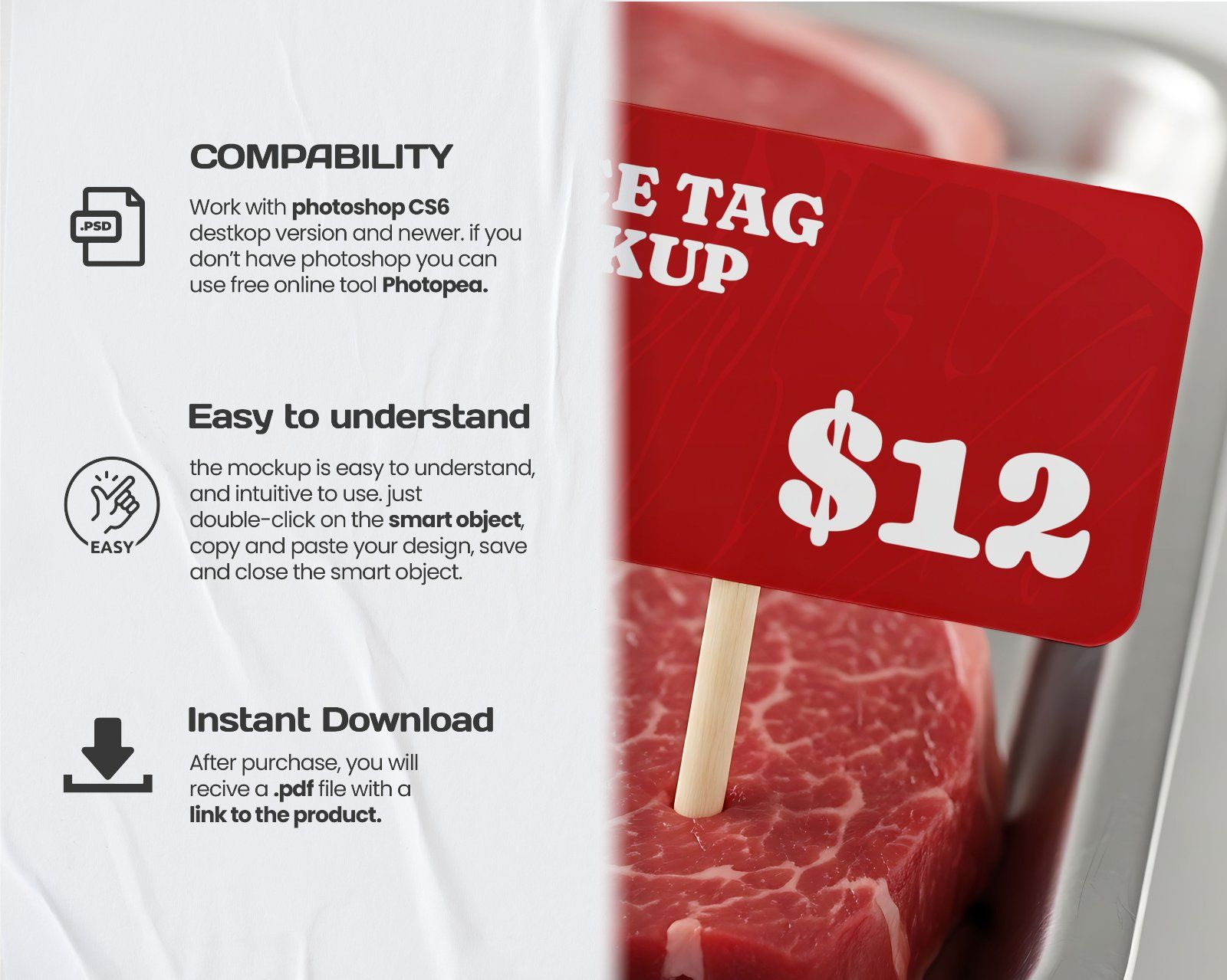 Meat & Fish Market Mockup Bundle – 15 PSD Templates for Butcher Shop Branding