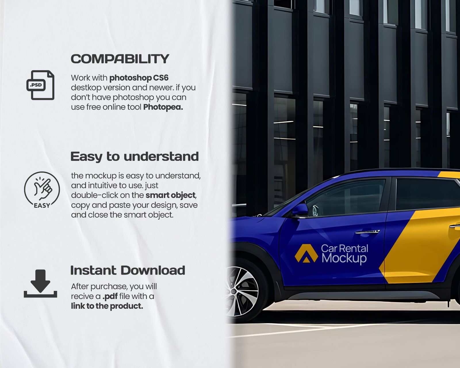 Premium Car Rental Branding Mockup