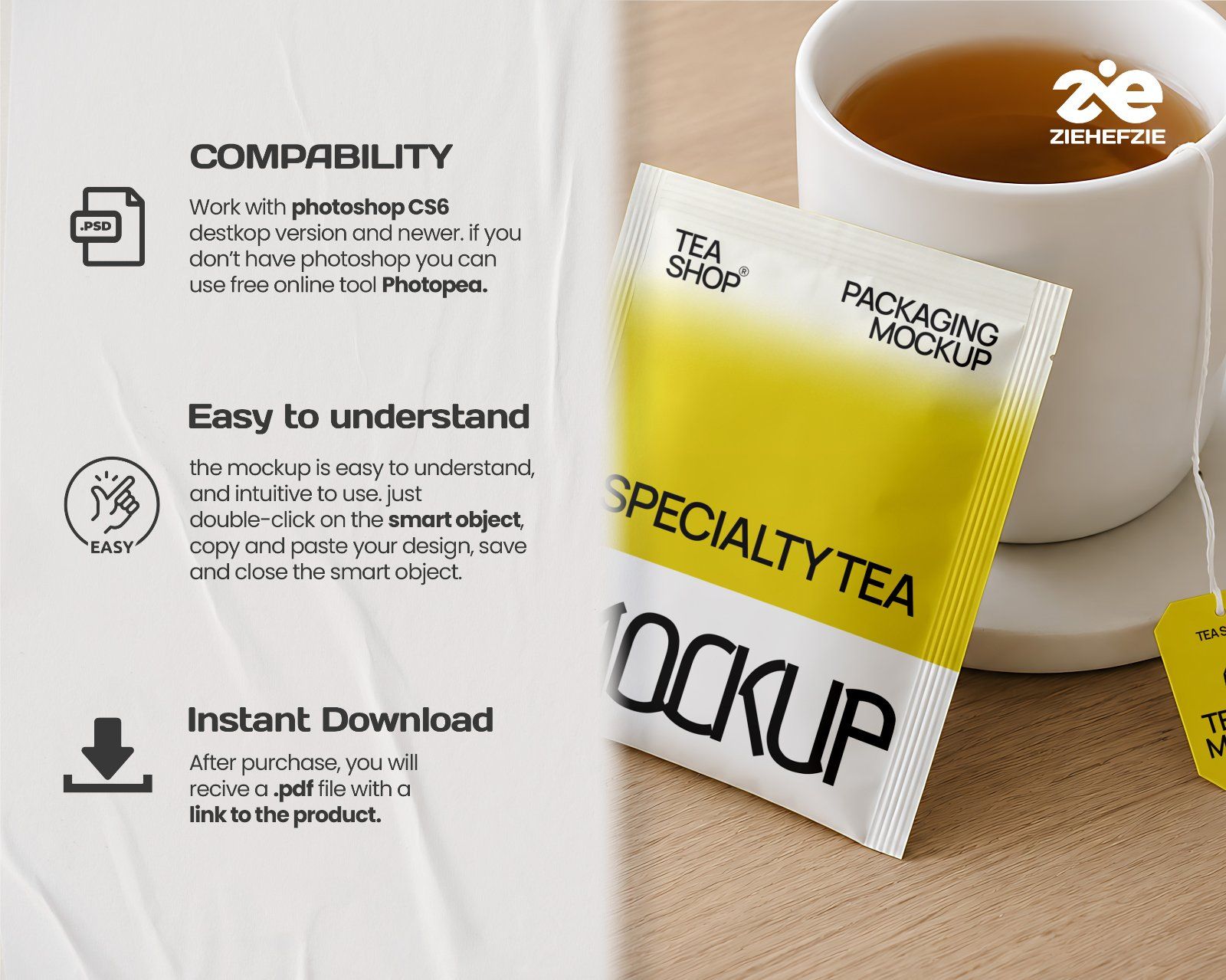 Premium Tea Shop Branding Mockup Bundle – 15 Aesthetic PSD Scenes for Tea House & Artisan Packaging