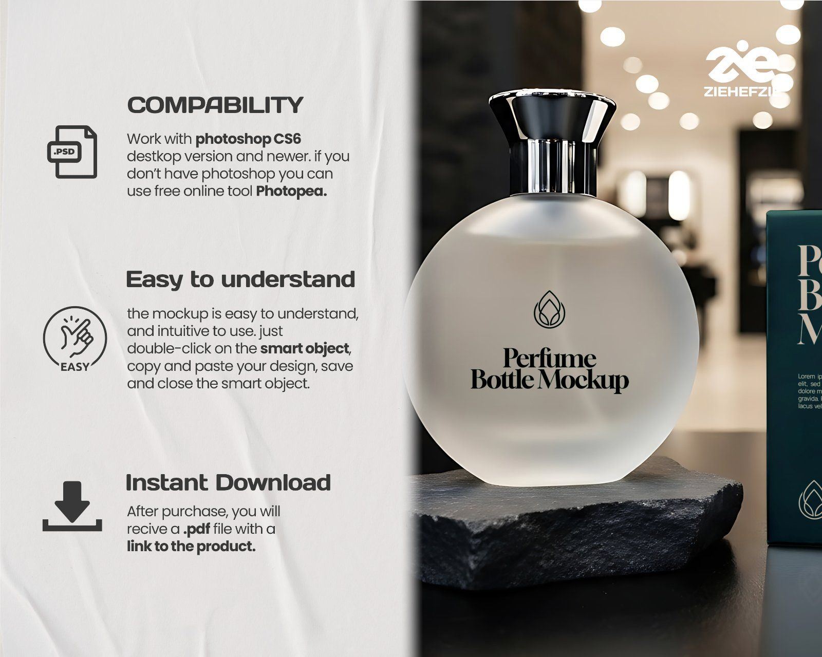 Perfume Brand Store Mockup Bundle PSD – Luxury Fragrance Retail Branding Set