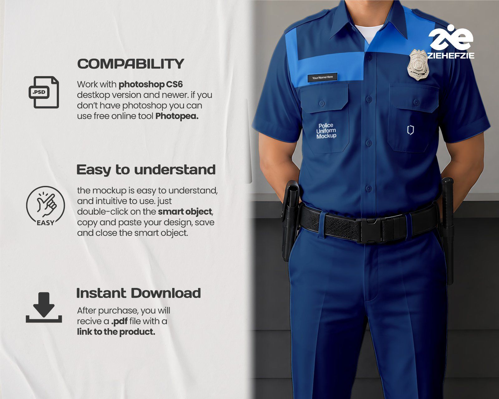 Premium Police or Security Branding Mockup Bundle – 15 Tactical PSD Scenes for Law Enforcement, Unif