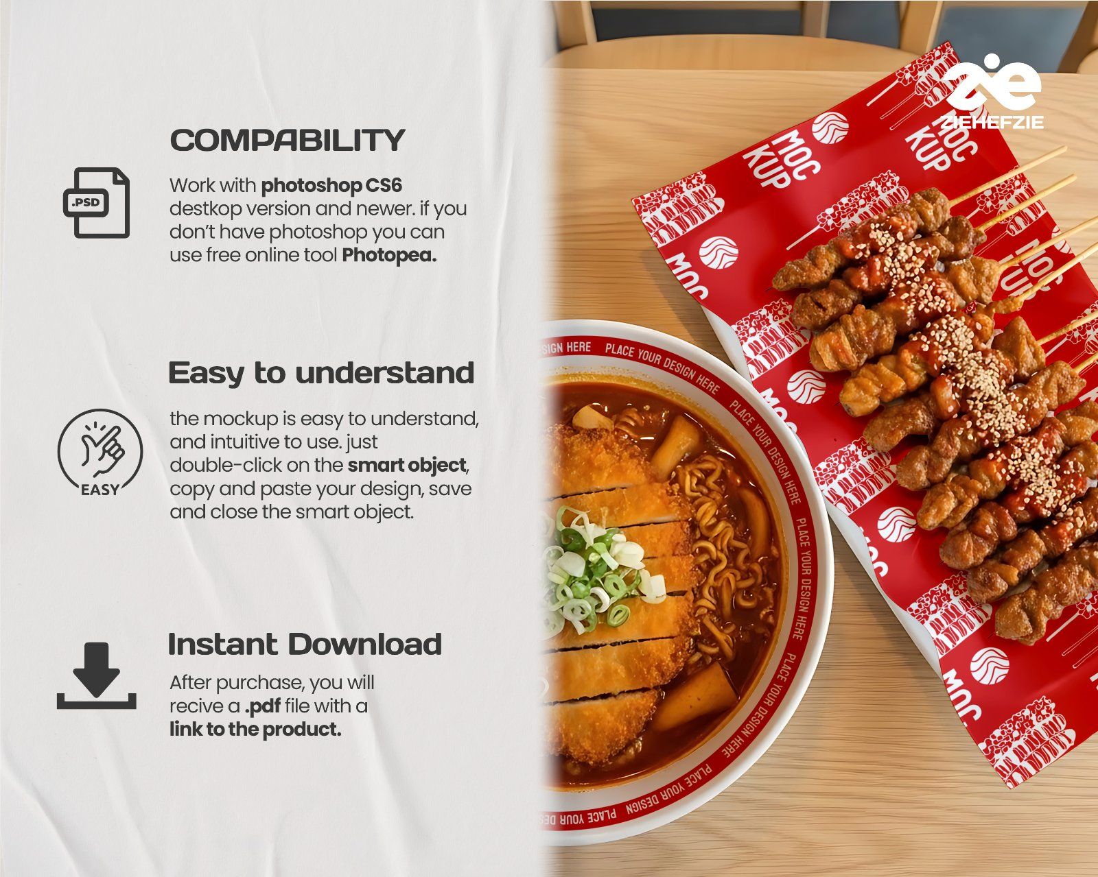 Korean Restaurant Mockup Bundle PSD – 15 Mockup Food Branding & Interior Design