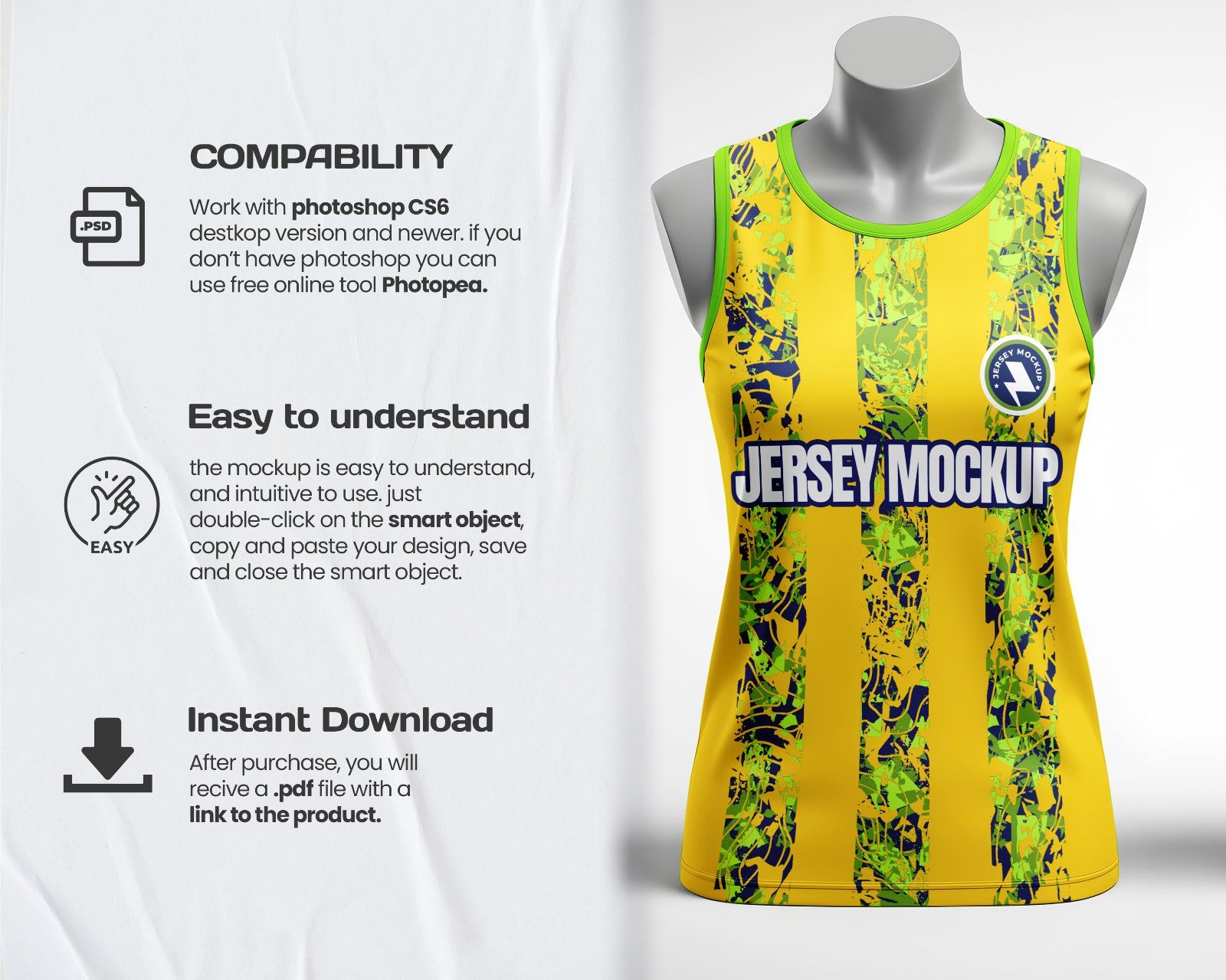 Women Jersey Mockup Bundle – 7 PSD Sportswear Templates for Volleyball, Soccer & Fitness Apparel