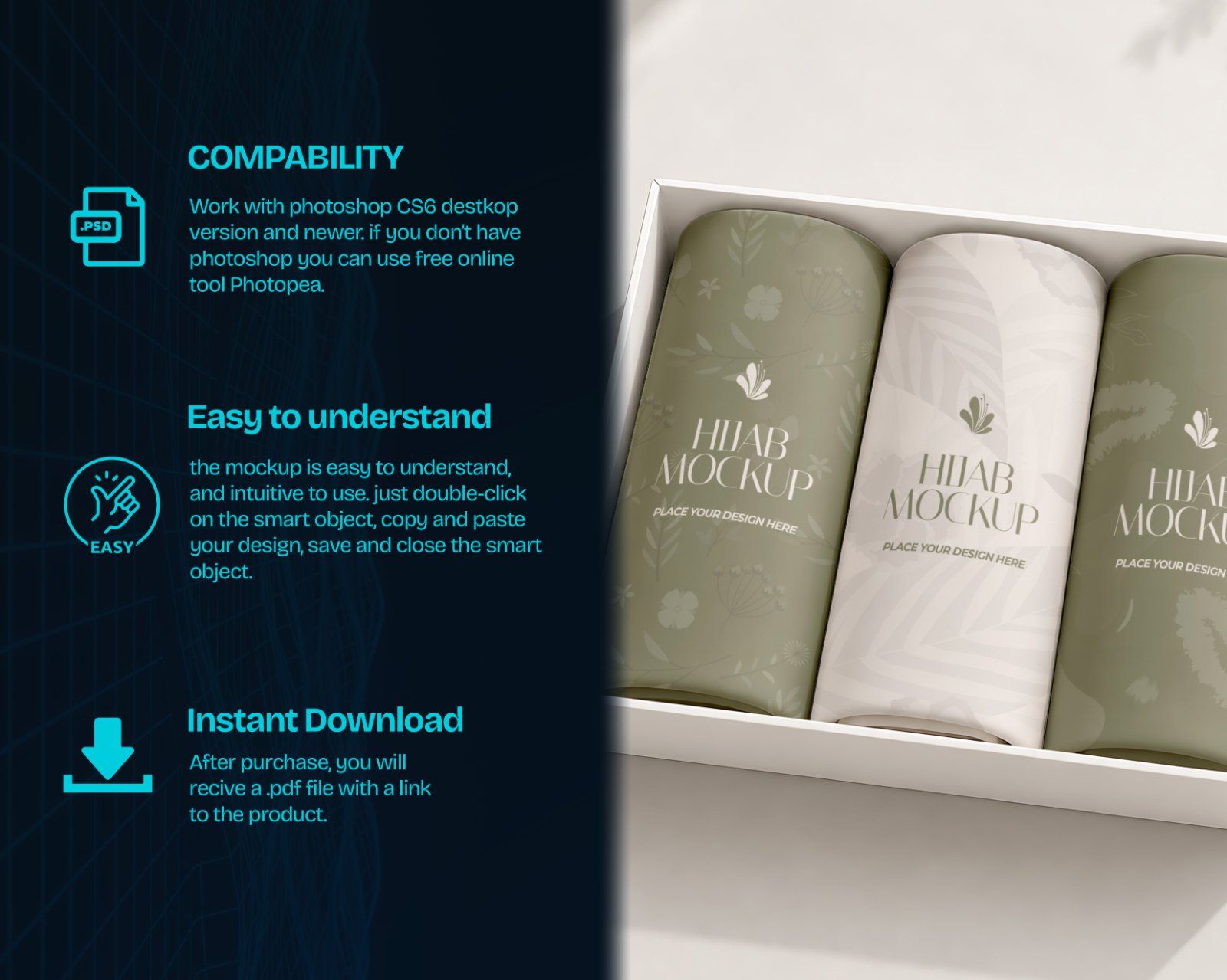Premium Muslim Clothing Store Mockup Bundle – 15 Aesthetic PSD Scenes for Hijab Boutique, Modest Fas