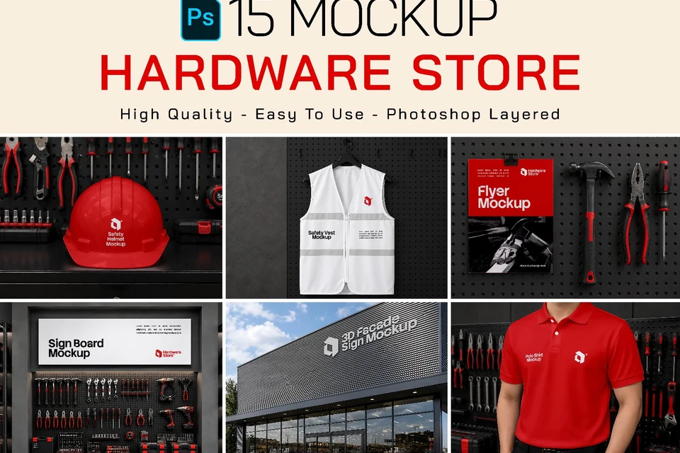 Premium Branding Hardware Store Mockup