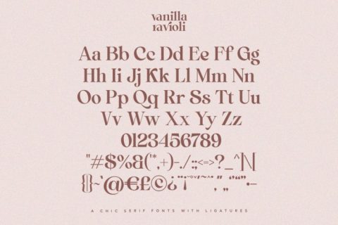 Vanilla Ravioli | Chic Ligature Serif Font