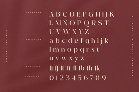 Vodan | Classic Stencil Serif Font