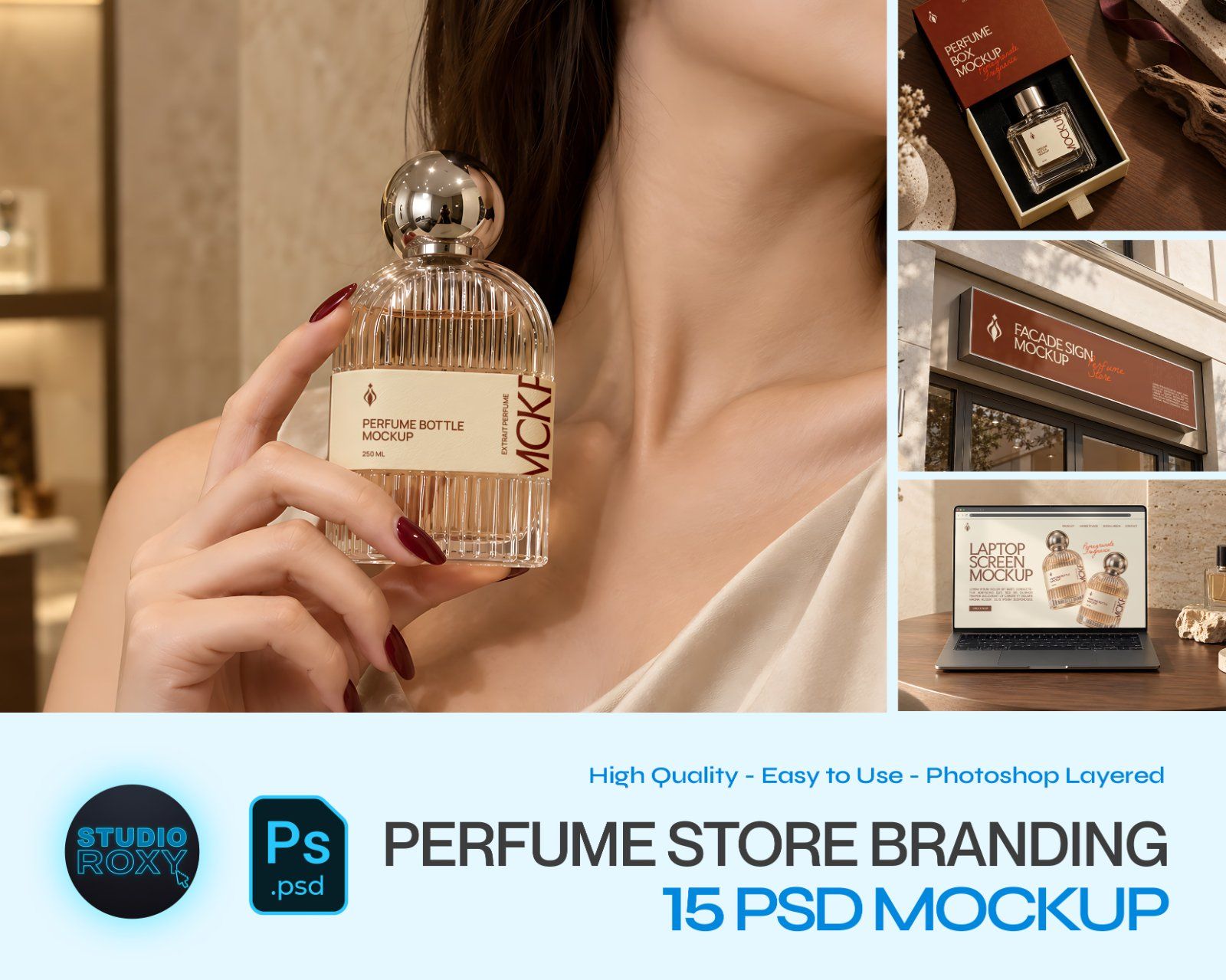 Perfume Store Branding Mockup Bundle - 15 PSD Templates  Perfume & Fragrance Brand Identity — image 1