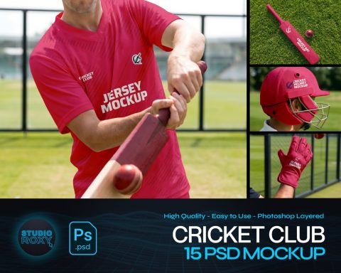 Ultimate Cricket Club Branding Mockup Bundle – 15 Premium PSD Scenes for Athletic & Sports Identity