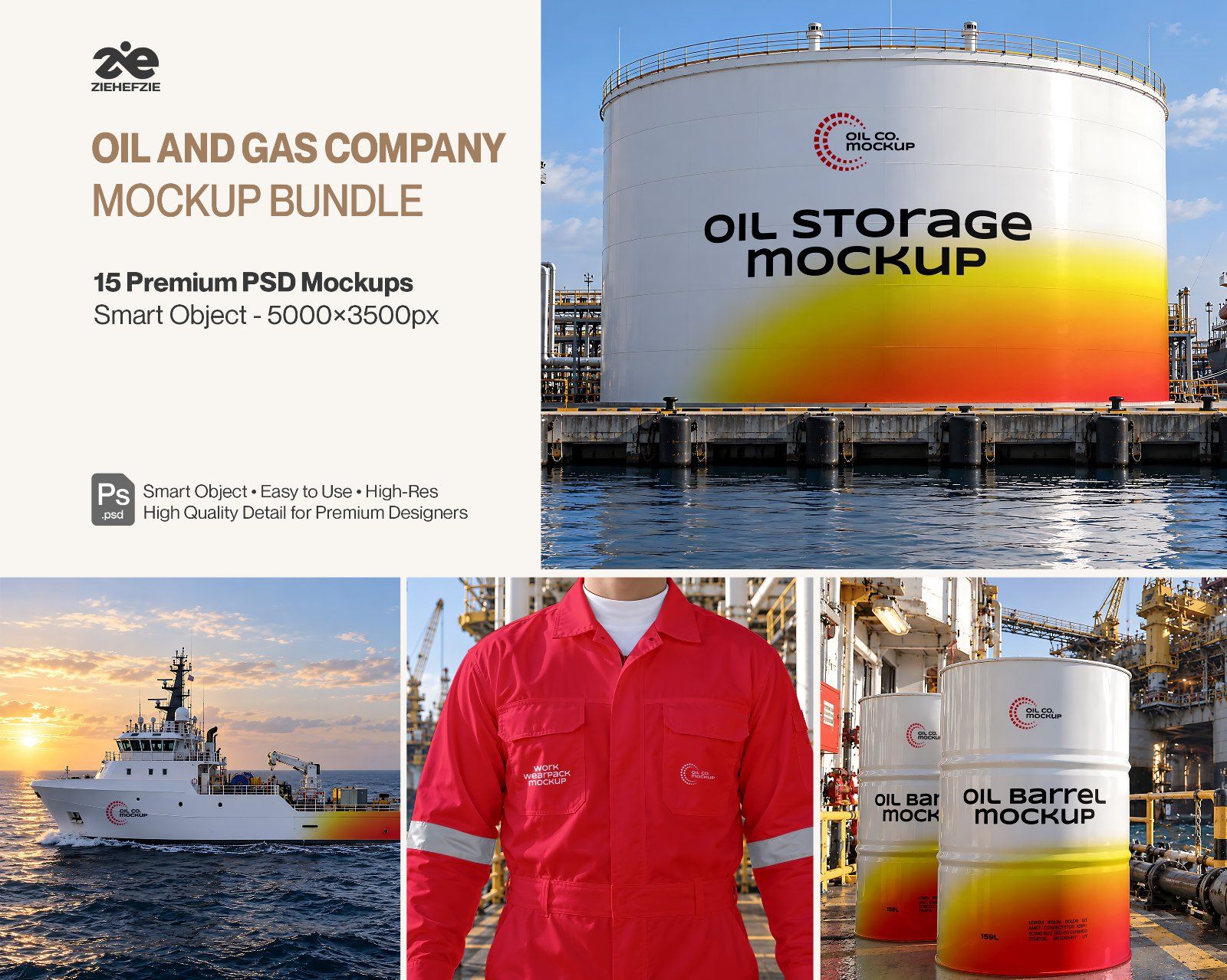 Oil and Gas Company Mockup Bundle - 15 Premium PSD Energy & Oil Industry Brand Identity — image 1