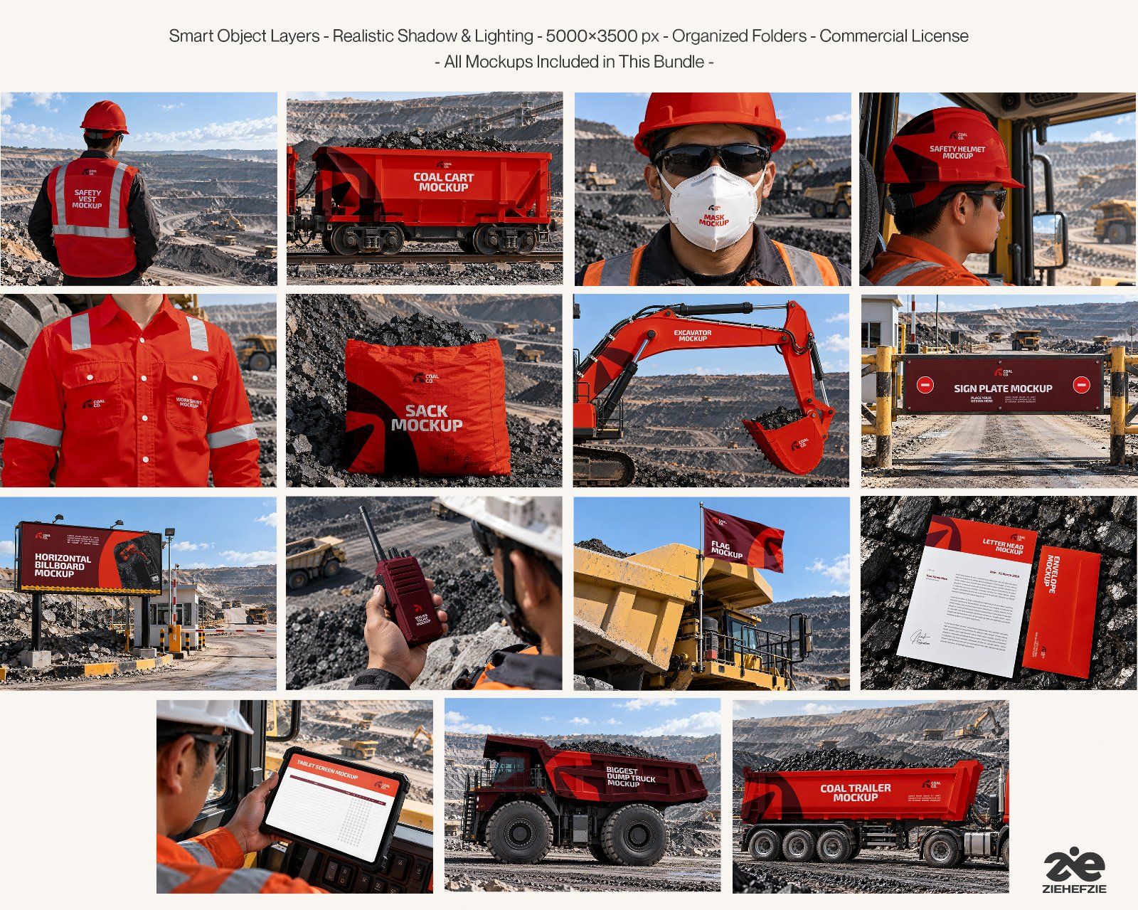 Coal Mining Company Mockup Bundle - 15 Premium PSD Mining Industry & Coal Corporation Brand Identity — image 2