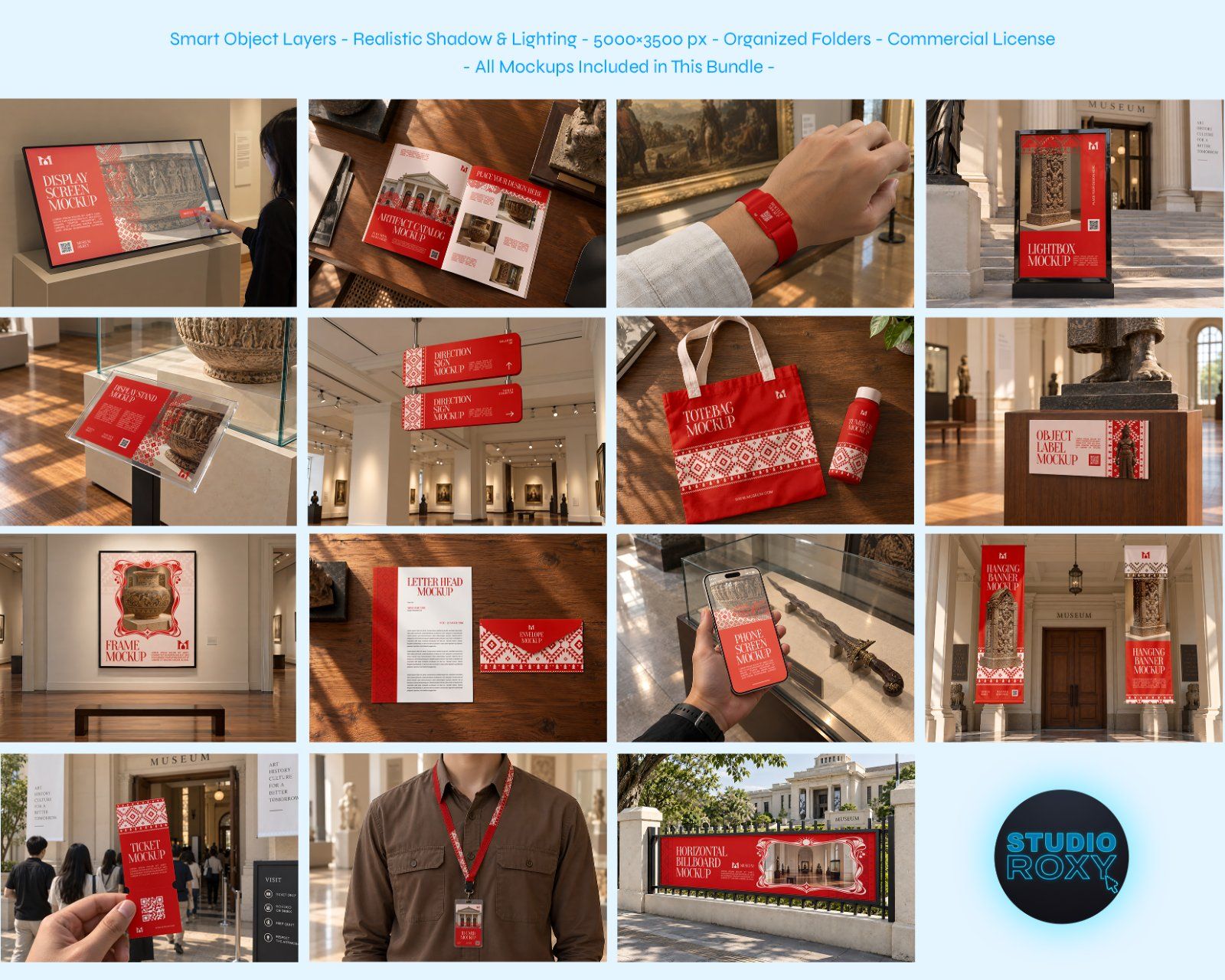 Museum & Exhibition Brand Identity - Art Gallery & Historical Museum Branding Mockup Pack (15 PSD) — image 2