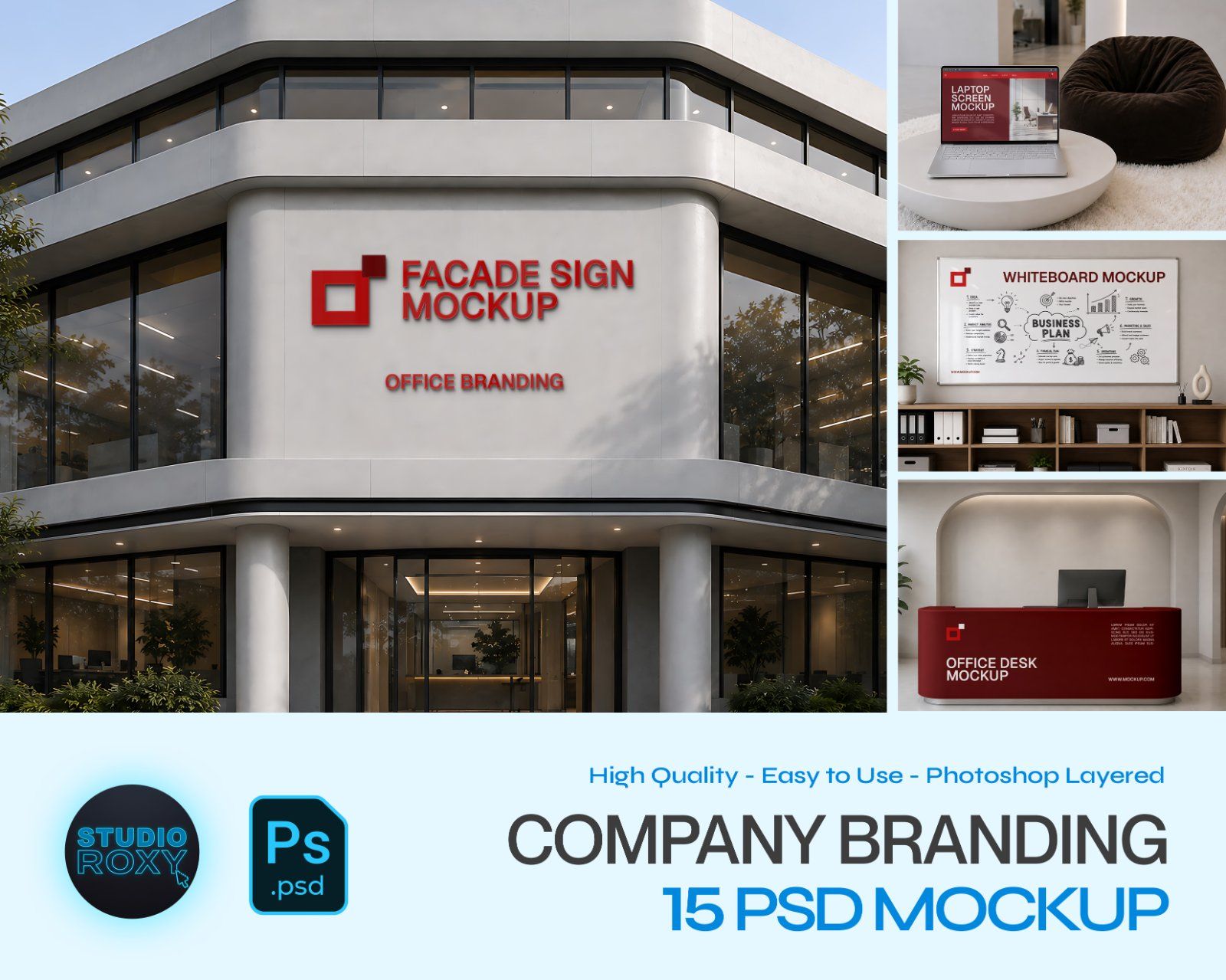Corporate Identity & Office Branding Mockup Set - Company Branding Mockup Bundle (PSD) — image 1