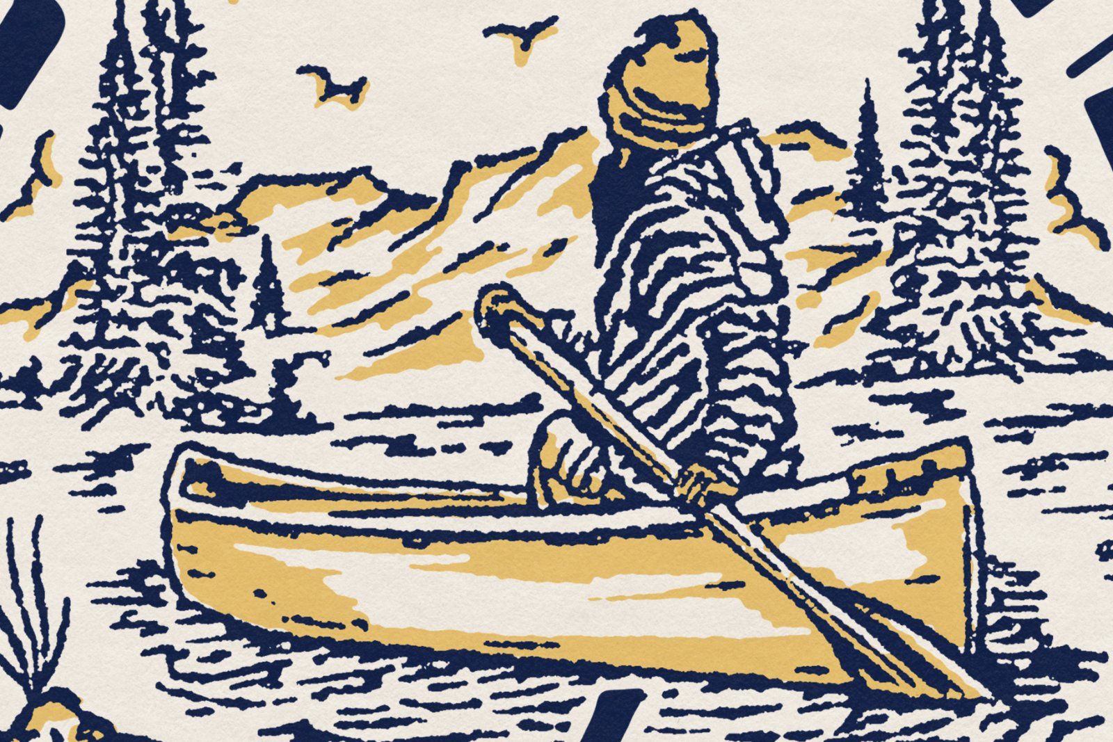 Wilderness Calls – Vintage Outdoor Canoe Adventure Illustration — image 2