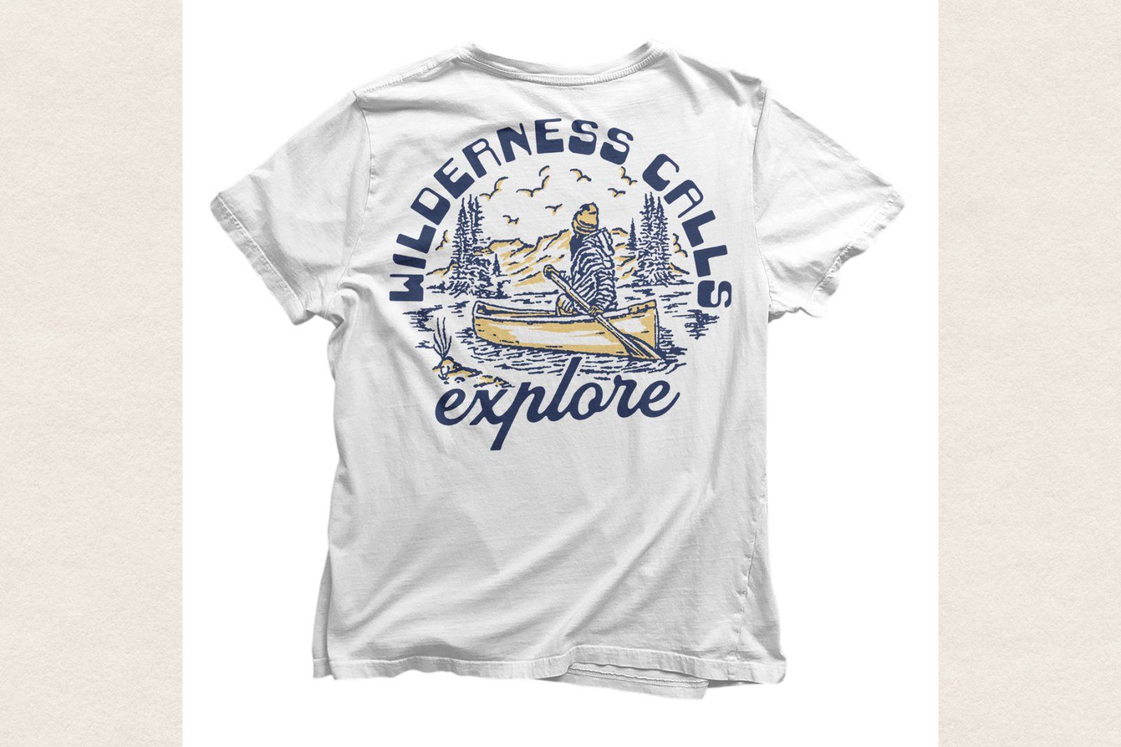Wilderness Calls – Vintage Outdoor Canoe Adventure Illustration — image 3