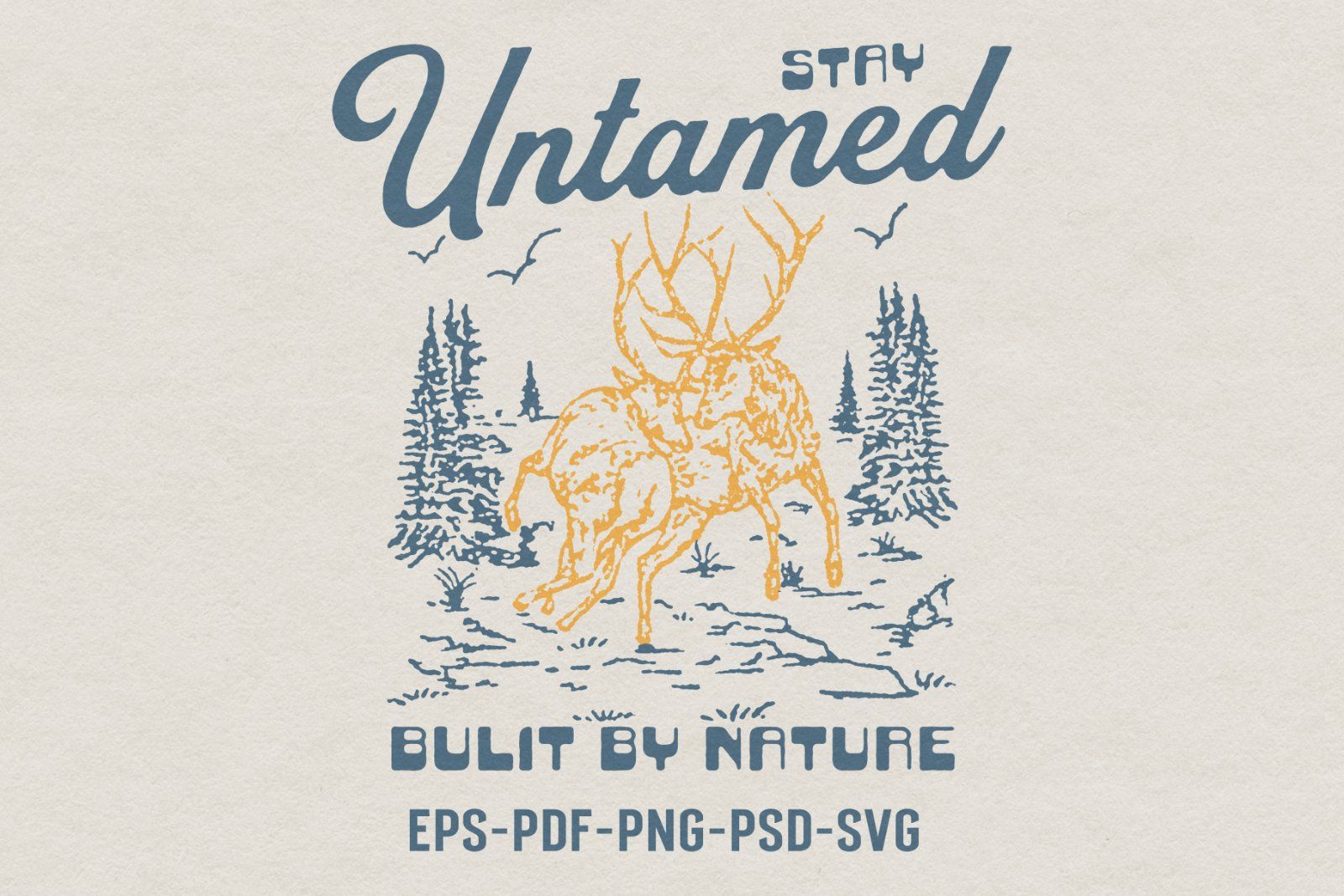 Stay Untamed – Vintage Deer Illustrations — image 1