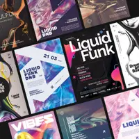 Liquid Funk Party Flyers Bundle