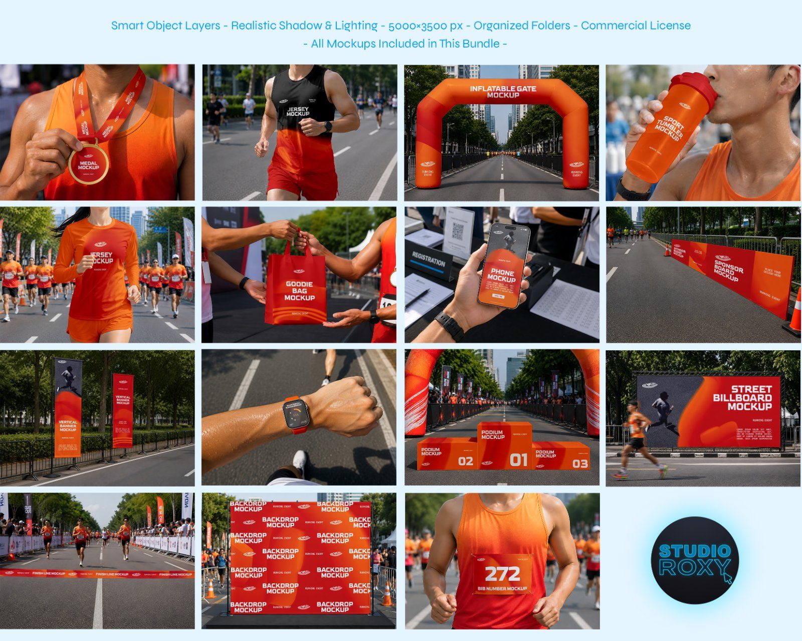 Running Event Branding Mockup Bundle - 15 PSD Templates  Marathon & Sports Event — image 2