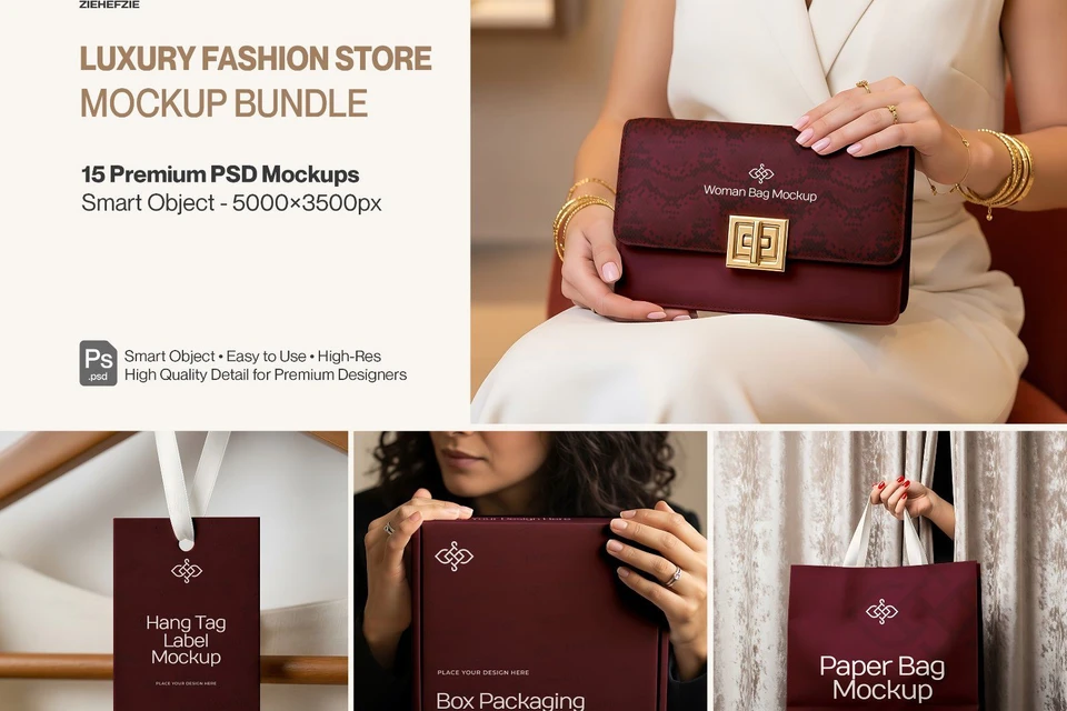 Premium Luxury Fashion Mockup Bundle - Elevate Your Brand Instantly!