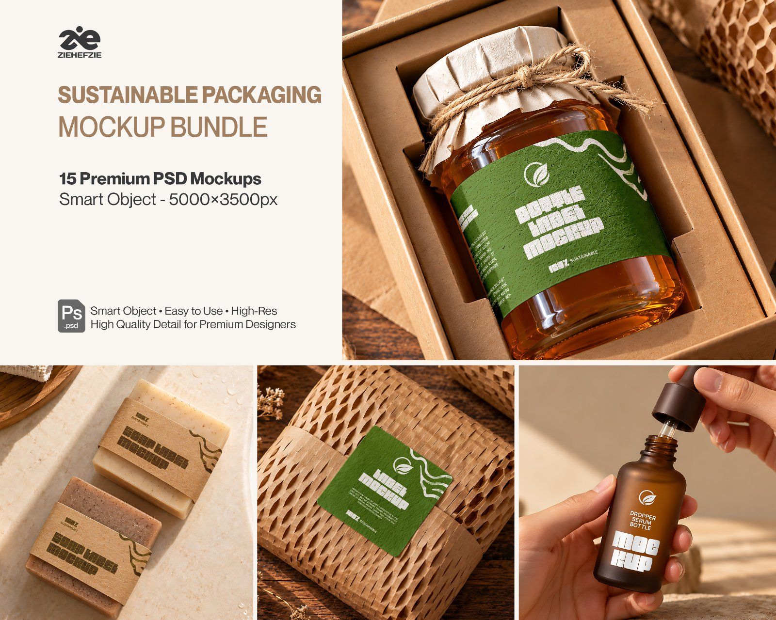 Sustainable Packaging Mockup Bundle - 15 PSD Organic & Eco-Friendly Packaging — image 1