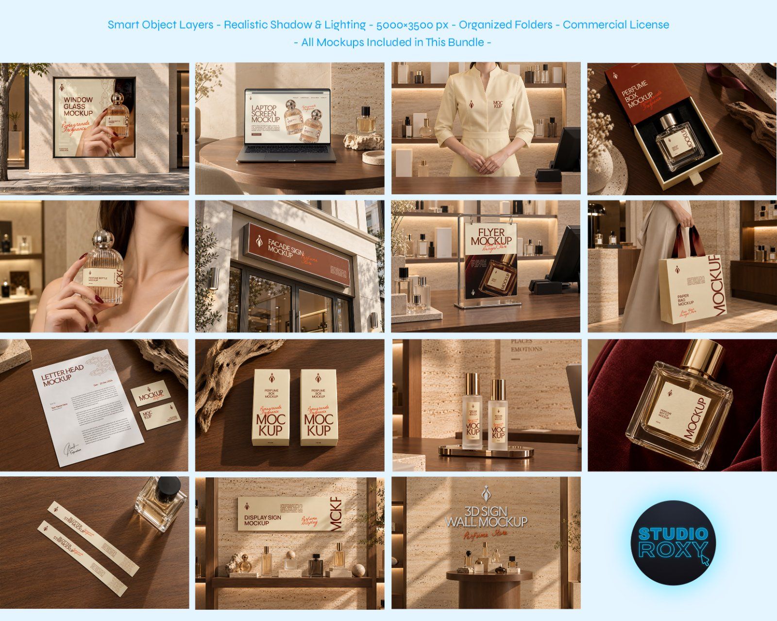Perfume Store Branding Mockup Bundle - 15 PSD Templates  Perfume & Fragrance Brand Identity — image 2