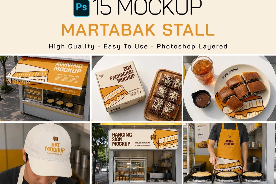 Premium Branding Martabak Stall Mockup