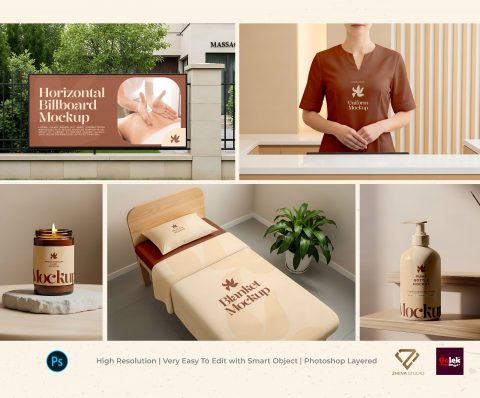 Premium Branding Massage Service Mockup