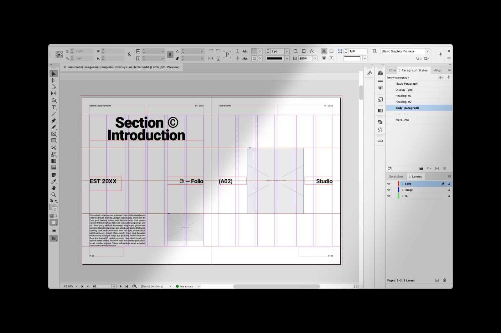 Minimal Editorial Layout Template