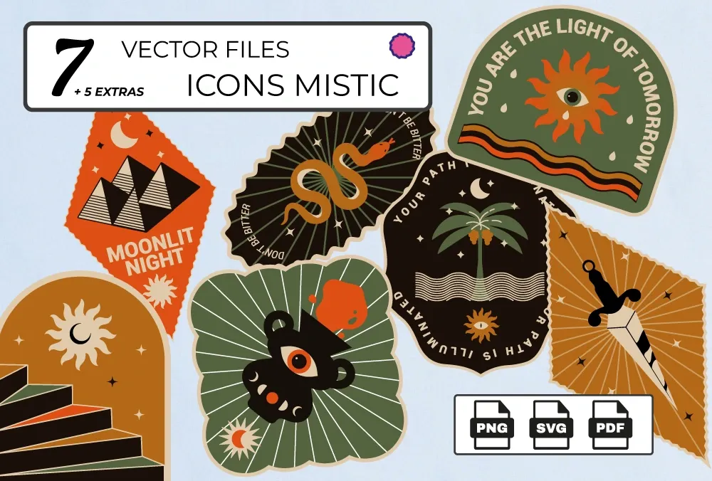 Mistic Icons Design - PNG - SVG - PDF — image 1