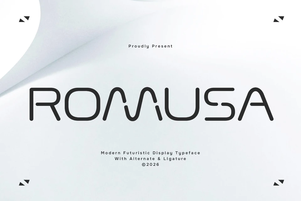 Romusha - Futuristic Display Font