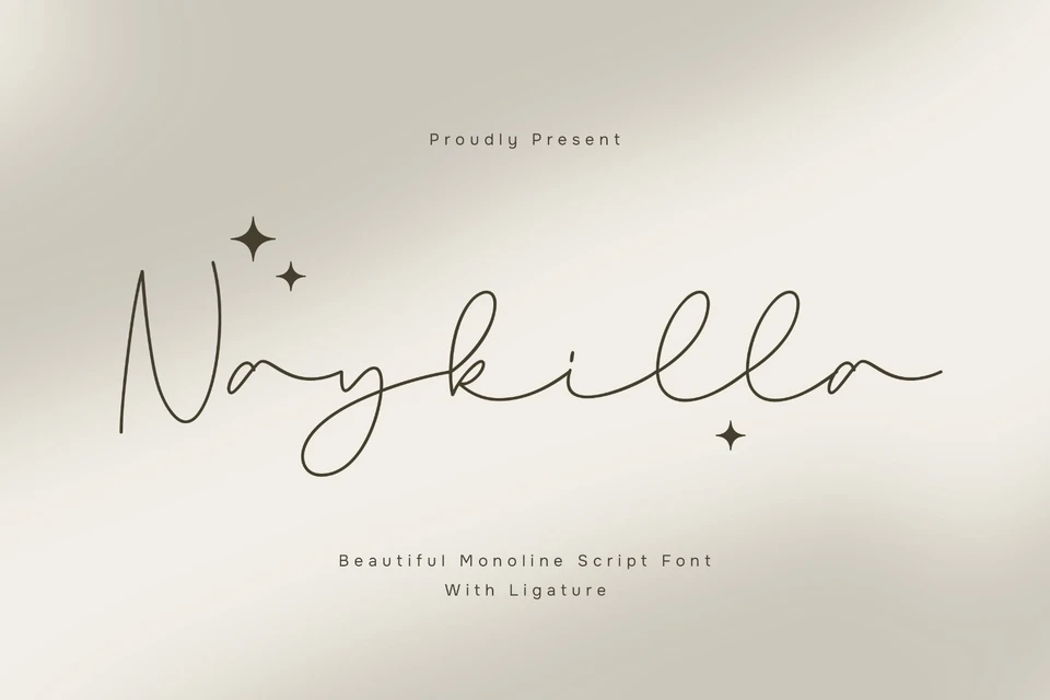 Naykilla - Monoline Script Font