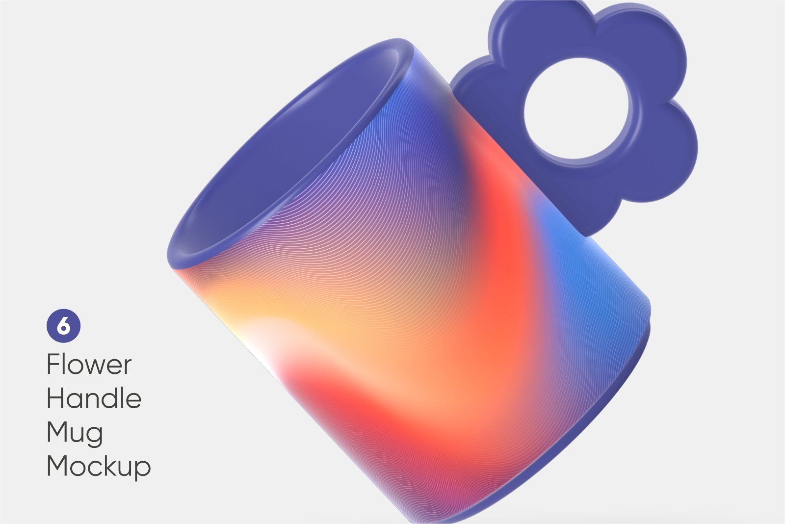 Cute Mug Mockup with Floral Handle